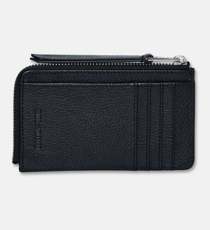 Zadig et Voltaire Leather Flap Pocket Card Holder, Silver, Packshot View