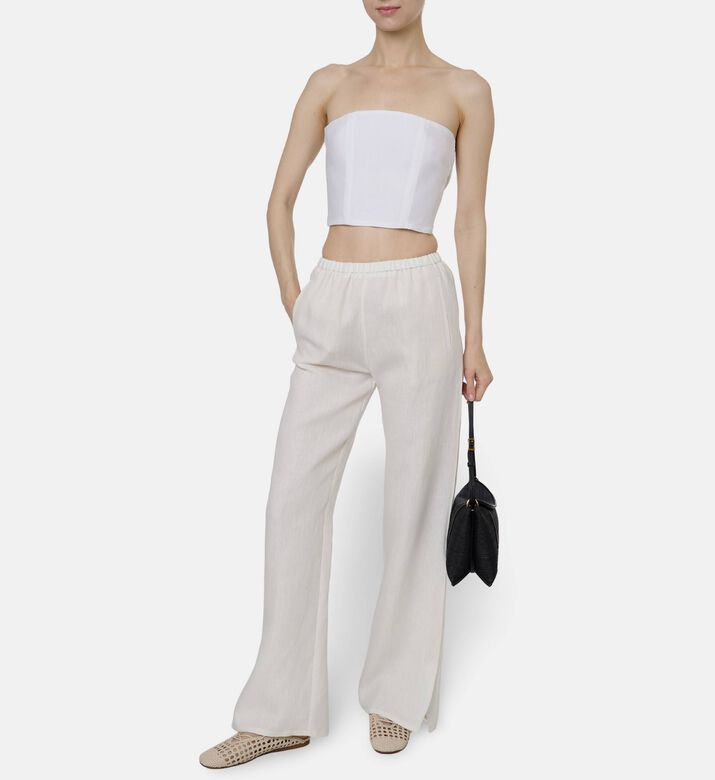 Forte-Forte Linen Viscose Bustier Top, Model View