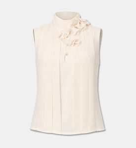 Edward Achour Paris Sleeveless Flowers Appliqu&eacute; Top, Packshot View