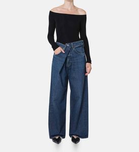 Agolde High Rise Wide-leg Denim Pants, Model View