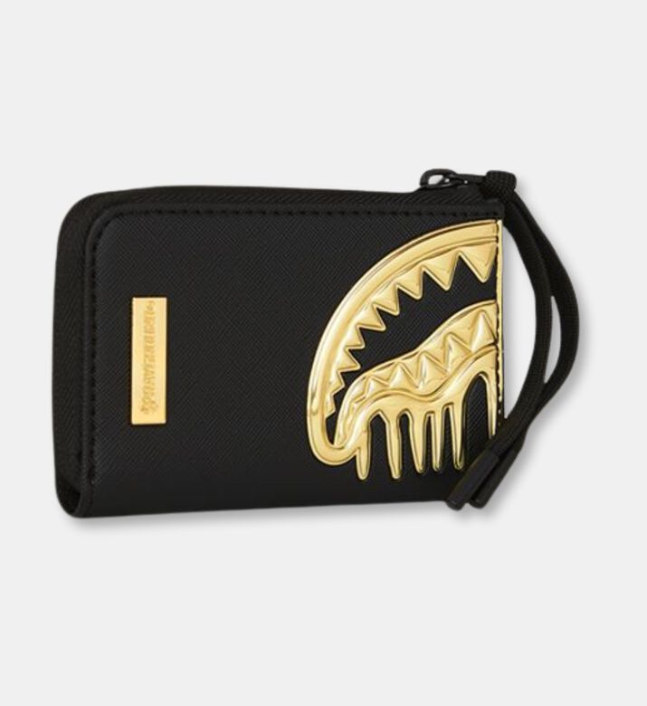 Sprayground Gold Drips Shark Mouth Wallet, Packshot View