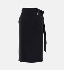 Embroidered Logo Midi Wrap Pencil Skirt Embroidered Logo Midi Wrap Pencil Skirt