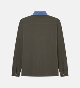 Woven Cotton Sweater Polo Shirt