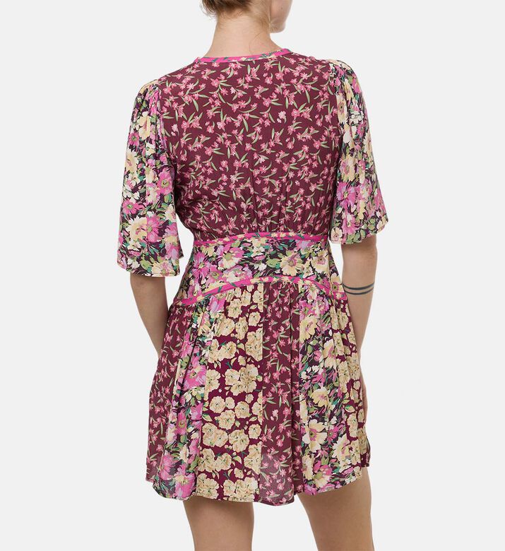 All-over Floral-print Wide Sleeve Dress