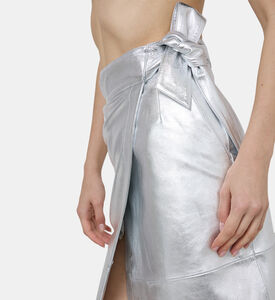 تنورة فاي ميدي جلد معدني