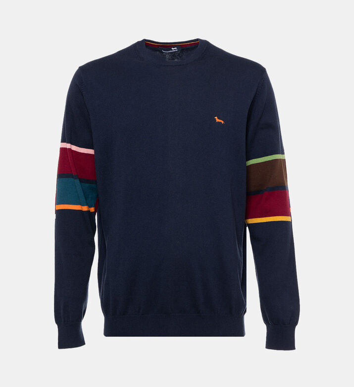 Embroidered Logo Cotton Blend Sweater