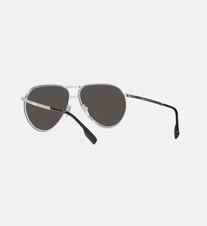 Aviator Sunglasses In Silver With Dark Grey Lenses 59mm