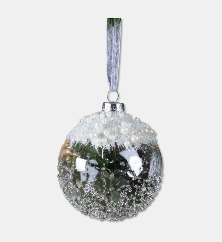 Kaemingk Bauble Glass Icy Pearls, Packshot View