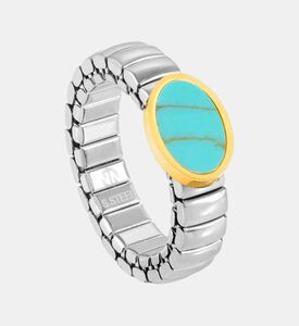 خاتم بيضاوي بأحجار ملونة