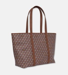 Maya.M All-over Monogram Large Zip Tote Bag, Terracotta, Packshot View