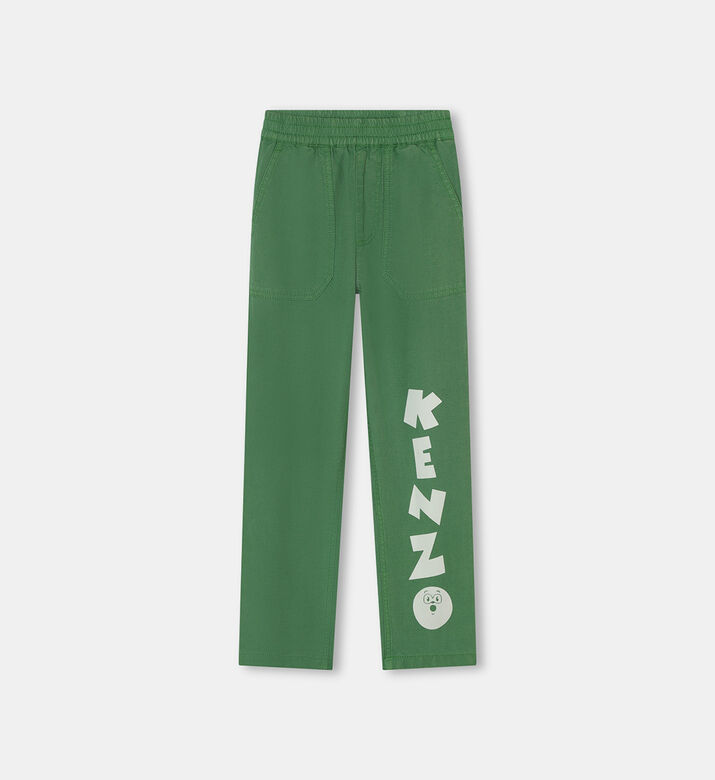 Logo Printed Elastic Waist Trousers