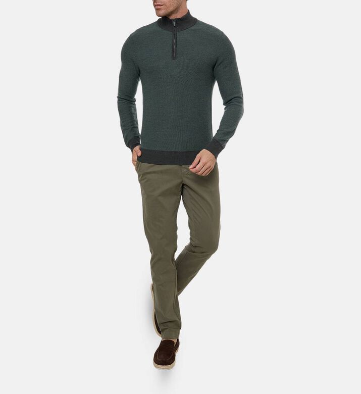 Hackett London Zip Fastening High Neck Sweater, Model View Hackett London Zip Fastening High Neck Sweater, Model View