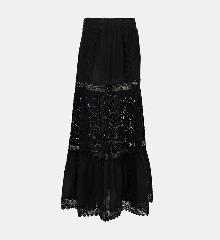 Reise Layered Lace Linen Skirt Reise Layered Lace Linen Skirt