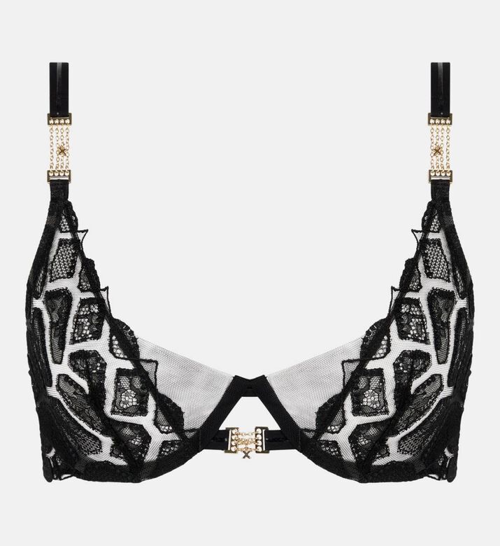 Geometric Lace Plunge Bra