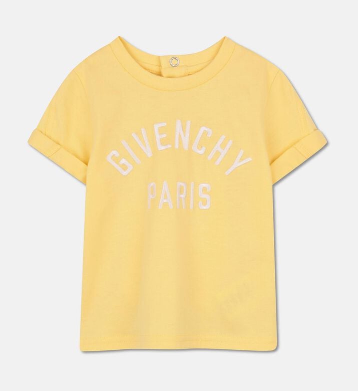 Givenchy Fold-down Sleeve Organic T-shirt, Yellow, 18m, Packshot View