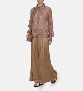 قميص طويل الأكمام بطبعة أزهار متعددة الألوان