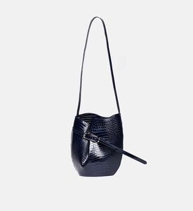 Liffner Organic Shapes Belted Bucket Bag, Navy, Packshot View