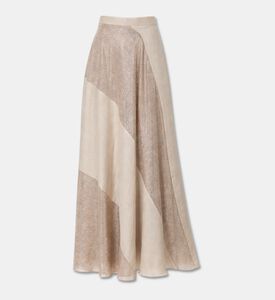 Blue For Burgundy Asymmetric Metallic Midi Skirt, Packshot View