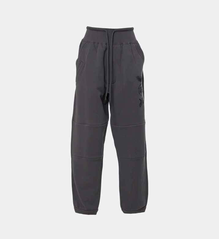 بنطال رياضي بتطريز شعار ورباط خصر