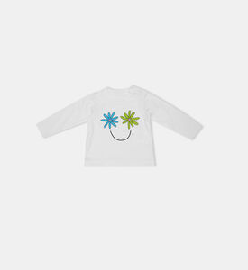 Flower Printed Long-sleeved T-shirt