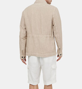 جاكيت كتان متعدد الجيوب