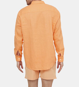Men Olive Relaxed-fit Linen Shirt Men Olive Relaxed-fit Linen Shirt