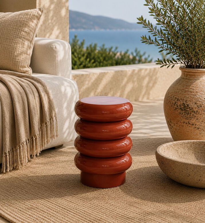 Light and Living Mirogi Segmented Table, Coral, 30x40-cm, Packshot View
