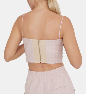 صدرية لوركس كتان بنقشة مربعات صغيرة