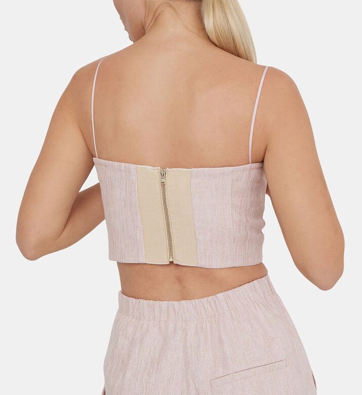 صدرية لوركس كتان بنقشة مربعات صغيرة