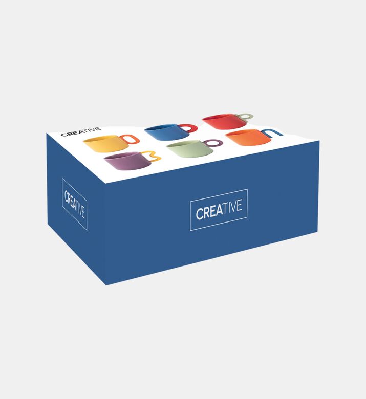 Colorful Porcelain 6-piece Coffee Cup Set