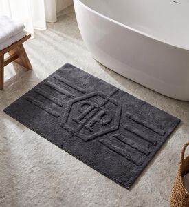 Philipp Plein Logo-print Rectangular Bath Mat, Black, 50x80-cm, Model View