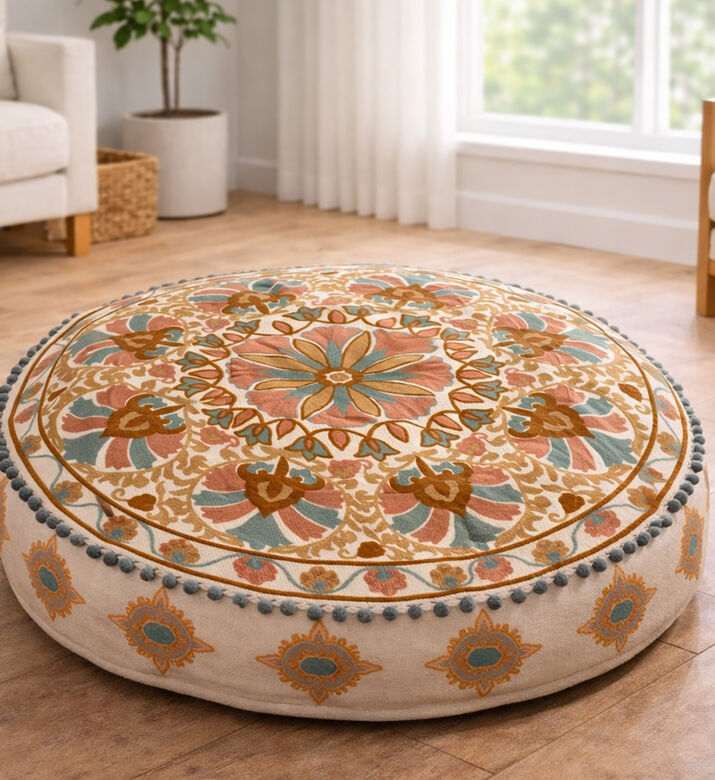 Home Deco and More Jylin Yarn-dyed Pouf 60x20 Cm, Packshot View