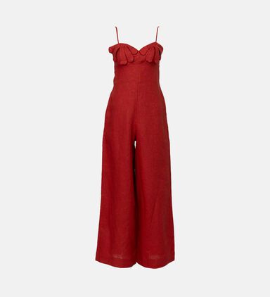 Petal Bodice Linen Jumpsuit