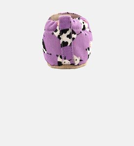 حذاء موكاسان مانع للانزلاق بطبعة بقرة