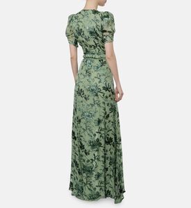 Alice and Olivia Tiana Silk Satin Maxi Dress, Model View