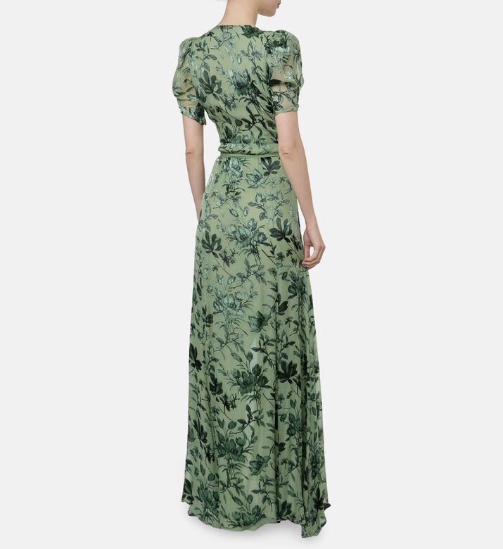 Alice and Olivia Tiana Silk Satin Maxi Dress, Model View