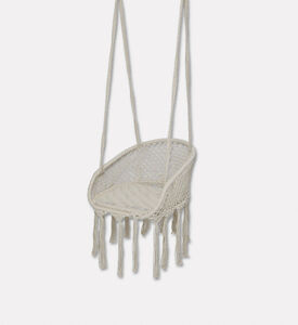 Home Deco and More Tula Natural Cotton Cord Swing Chair, Packshot View