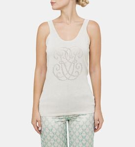 Prune Goldschmidt Cecile Gold Lurex Thread Tank Top, Model View