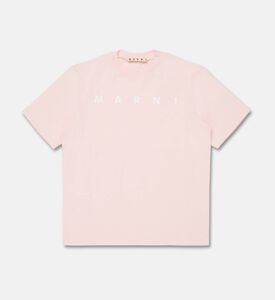 Marni Cotton Logo-print T-shirt, Pink, 4y, Packshot View