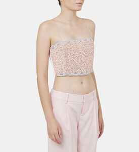 بلوزة سيريسي مرصعة بأشرطة سباغيتي