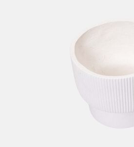Fiber Clay Ribbed Top Planter