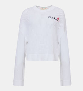 Logo-embroidered Open-knit Jumper