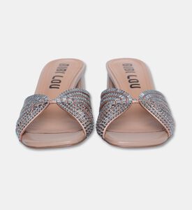 Bibilou Serabi Satin Crystal Mules, Nude, Eu-36, Packshot View