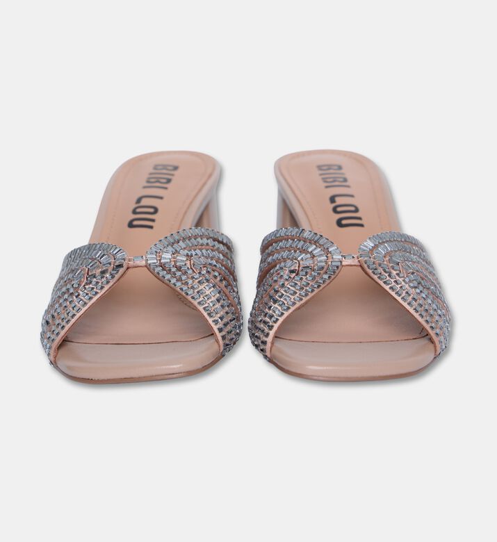 Bibilou Serabi Satin Crystal Mules, Nude, Eu-36, Packshot View