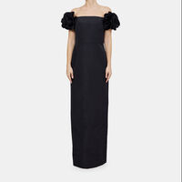 Floral-applique Off-shoulder Dress
