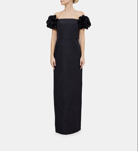 Floral-applique Off-shoulder Dress