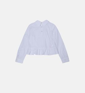 Girl Ruffled-hem Cotton Top