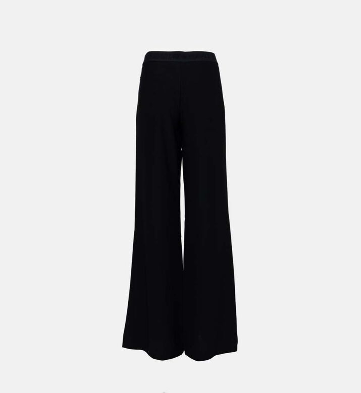 Crepe Wide Legs Logo Trousers