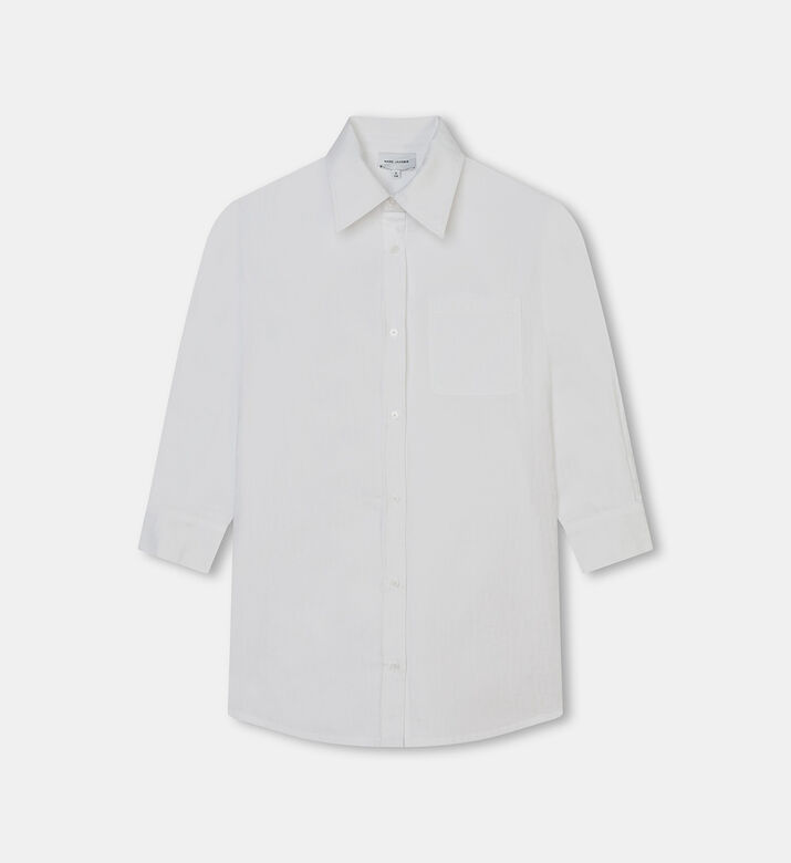 Cotton Poplin Jumbled Logo Shirt Dress