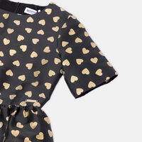 Heart Pattern Short-sleeve Dress